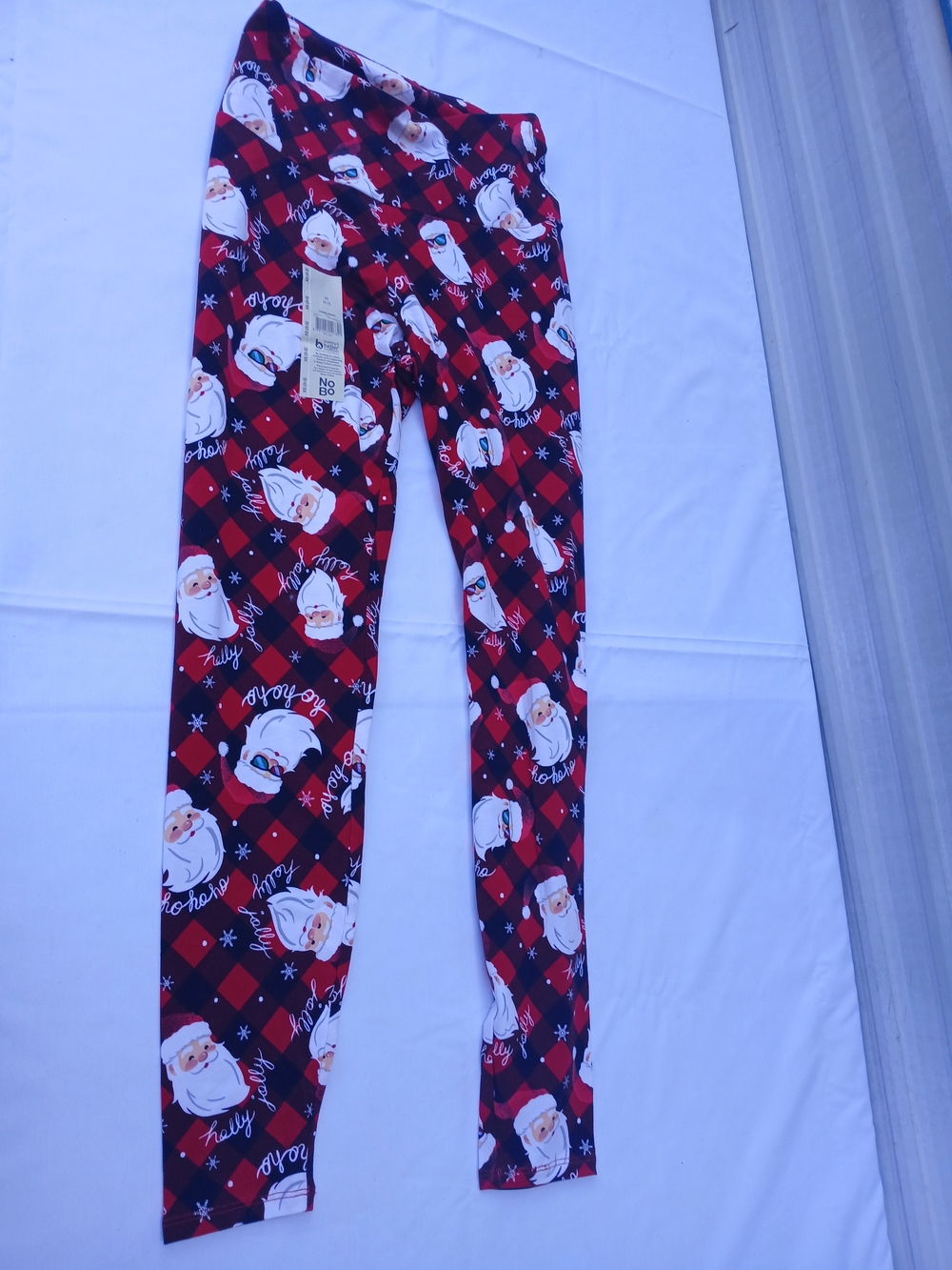 Women's Red Plaid Santa Print Leggings